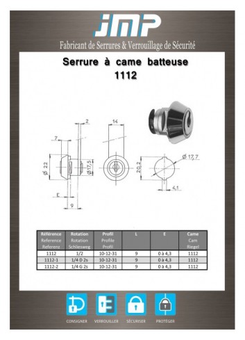 Hebelschlösser 1112 - Technischer Plan