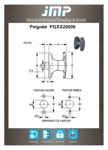 Mini-Griffe PGXX20006 - Technischer Plan