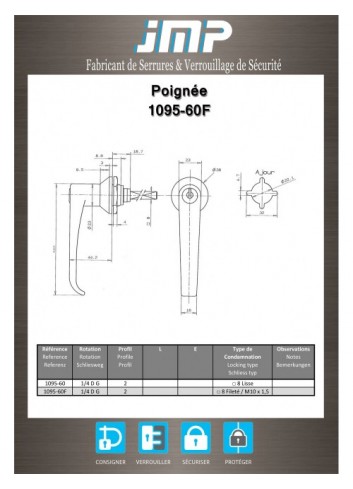 Griffe 1095-60F - Technischer Plan