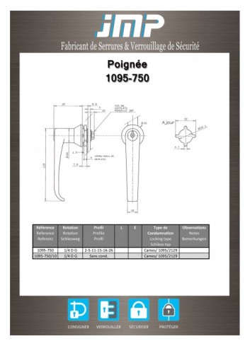 Griffe 1095-750 - Technischer Plan