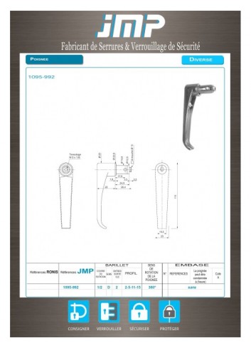 Griffe 1095-922 - Technischer Plan