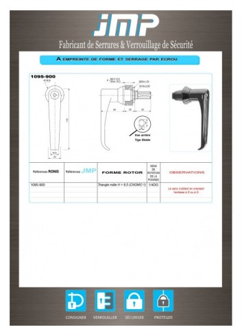 Griffe 1095-900 Dreieck 6.5 - Technischer Plan