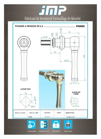 Griffe PG005 Dreieck 6.5 - Technischer Plan