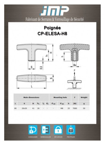 Griffe CP-ELESA-H8 - Technischer Plan