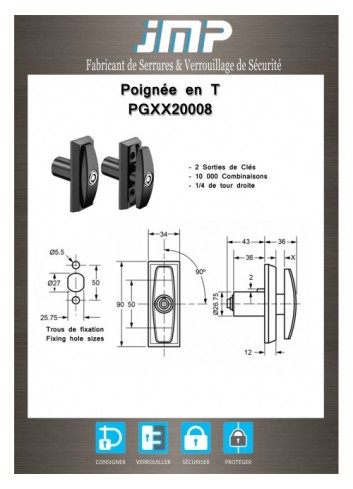 T-Griff PGXX20008 - Technischer Plan