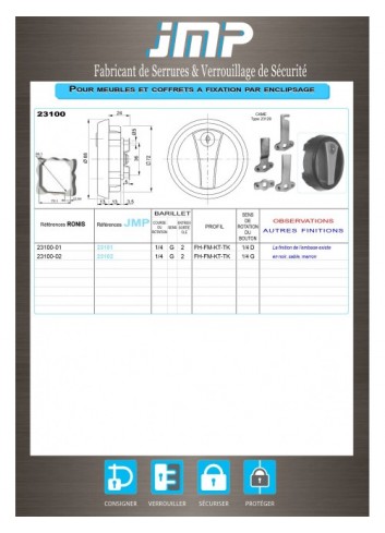 Runder Griff 23100-01 / 23100-02 - Technischer Plan