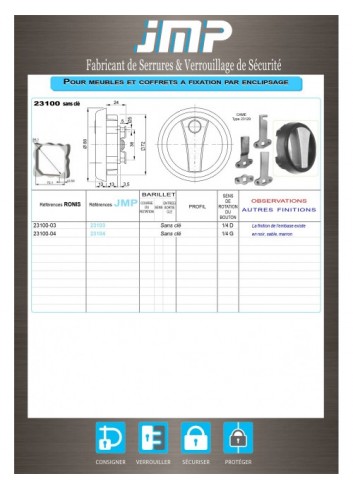 Runder Griff 23100-03 / 23100-04 - Technischer Plan