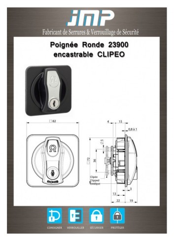 Runder Griff CLIPEO 23900 - Technischer Plan