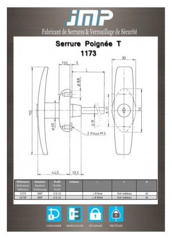 T Griffe 1173 - Technischer Plan