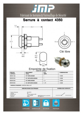 Kontaktschloss 4350 - Technischer Plan