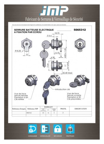 Kontaktsperre 5065312 - Mutterbefestigung - Technischer Plan