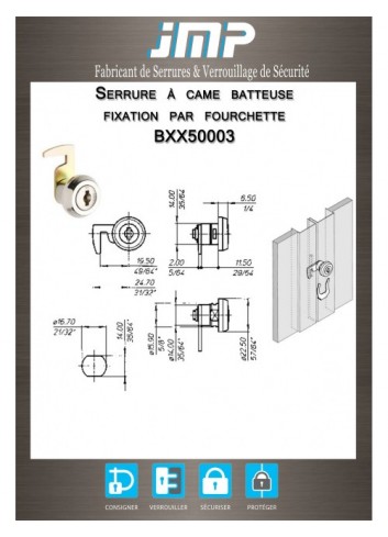 Hebelschlösser BXX50003 - Technischer Plan