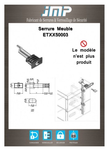 Mitnehmerschloss ETXX50003 - Technischer Plan