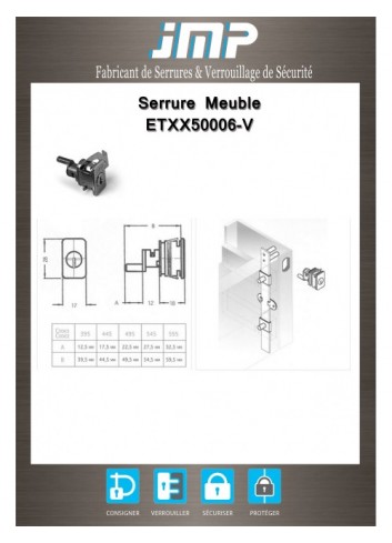 Mitnehmerschloss ETXX50006-V - Technischer Plan