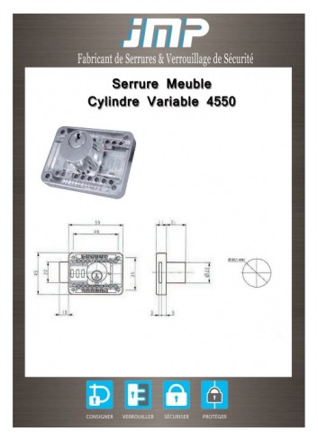 Aufschraubschlösser 4550 - Technischer Plan