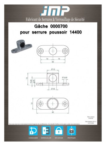 Rückplatte 0000700 für Druckzylinder 14400 - Technischer Plan