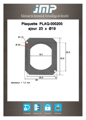 Rückplatte PLAQ-000200 - Technischer Plan