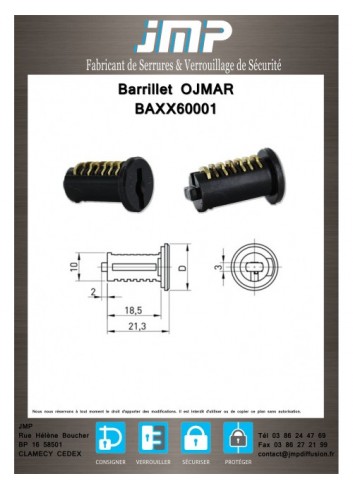 Zylinder Ojmar BAXX60001 - Technischer Plan