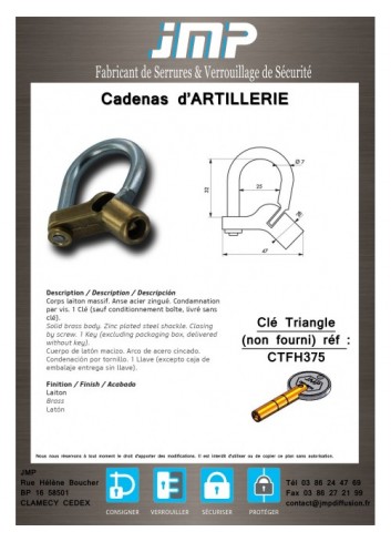 Artillerie-Vorhängeschlösser - Technischer Plan