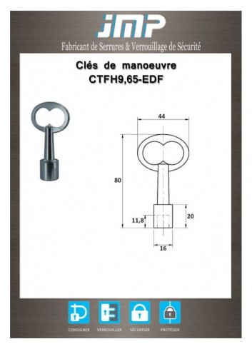 11 mm EDF-Dreiecksstahlschlüssel - Technischer Plan