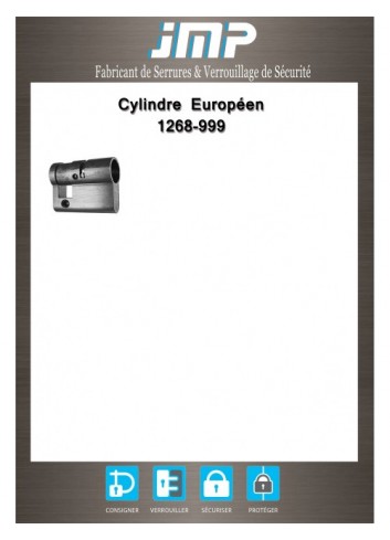 1/2 Europäischer Zylinder 1268-999 - Technischer Plan