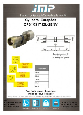 Dreieckszylinder von 14 - beidseitig geschützt - Technischer Plan