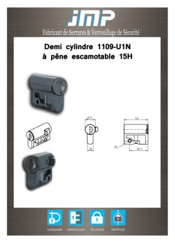 Halbzylinder 1109-U1N - Technischer Plan