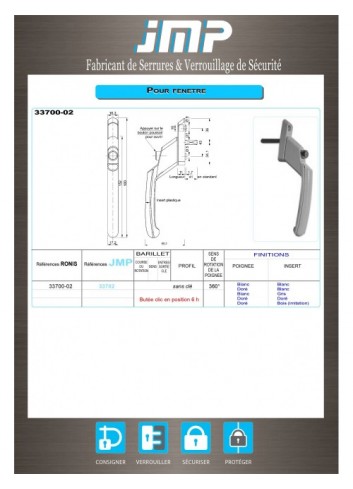 Hebelgriff 33700-02 ohne Verriegelung - Technischer Plan