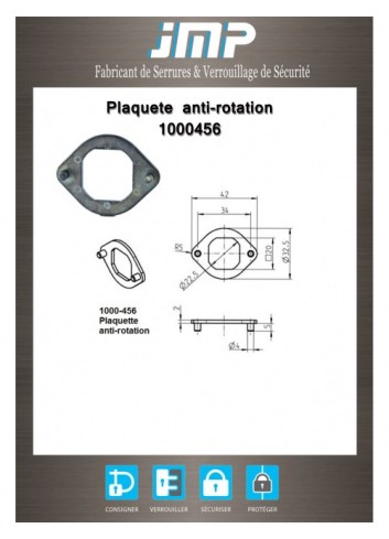 Verdrehsicherungsplatte 1000456 - Technischer Plan