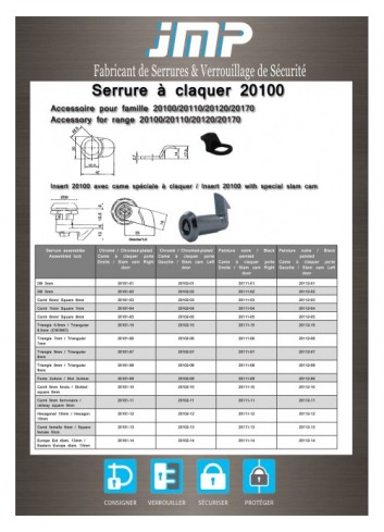 Automatische Schnappverriegelung 20101 für Schaltkasten - Technischer Plan