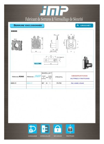 Aufschraubschlösser 6900-01 - Technischer Plan