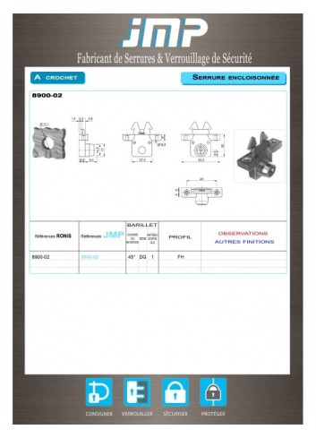 Aufschraubschlösser 8900-02 - Technischer Plan