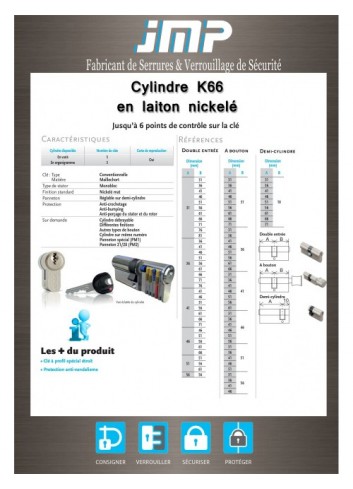 Anti-Bumping-Knopfzylinder mit A2P-Eigenschaftskarte - Technischer Plan 2