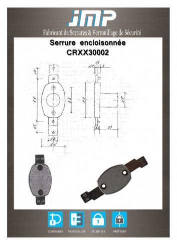 Aufschraubschlösser CRXX 30002 - Technischer Plan