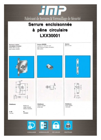 Aufschraubschlösser LXX30001 - Technischer Plan