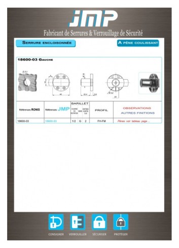 Aufschraubschlösser 18600-03 links - Technischer Plan