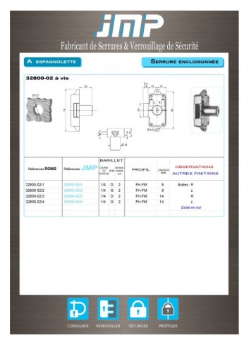 Aufschraubschlösser 32800-02-1 Schraube - Technischer Plan