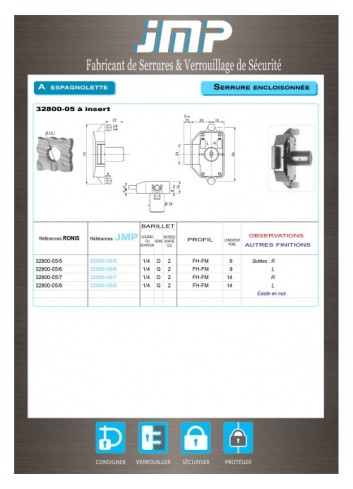 Aufschraubschlösser 32800-05-5  insert - Technischer Plan