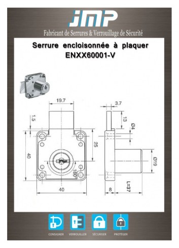 Aufschraubschlösser ENXX60001-V - Technischer Plan