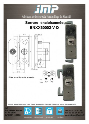 Aufschraubschlösser ENXX60002-V-D - Technischer Plan