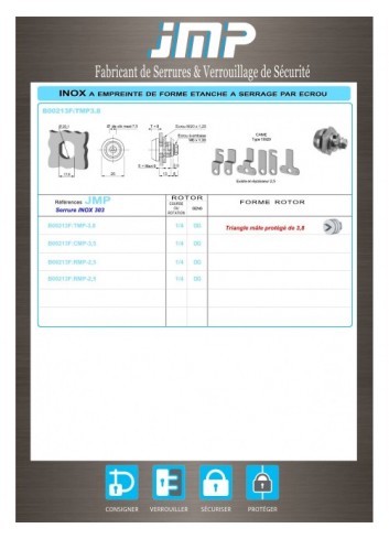 Edelstahlschloss B00213F:TMP38 - Technischer Plan