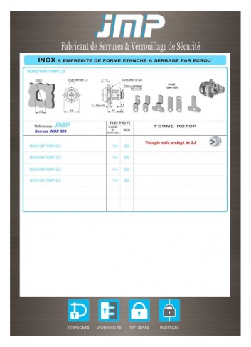 Edelstahlschloss B00219F:TMP38 - Technischer Plan