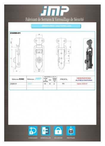 Spanverschlüsse 23200-01 - Technischer Plan