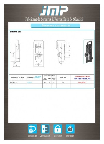 Spanverschlüsse 23200-02 - Technischer Plan