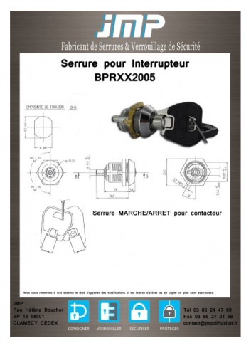 Schaltzylinder BPRXX2005 - Technischer Plan