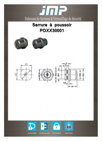 Druckzylinderschlösser POXX30001 - Technischer Plan