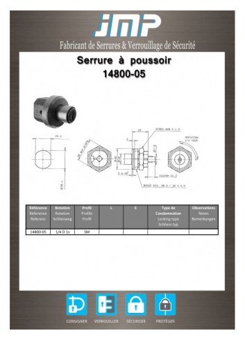 Druckzylinderschlösser  14800-05 - Technischer Plan