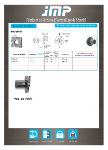 Druckzylinderschlösser 18700-01 - Technischer Plan