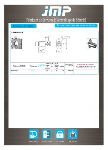 Druckzylinderschlösser 18800-03 - Technischer Plan