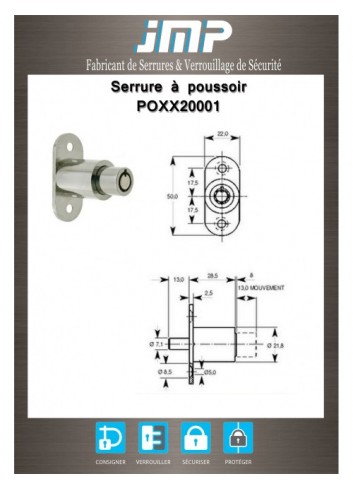 Druckzylinderschlösser POXX20001 - Technischer Plan